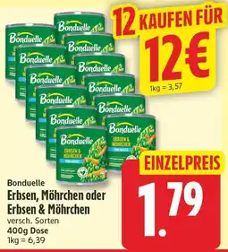 EDEKA Wucherpfennig Bonduelle Erbsen, Möhrchen oder Erbsen & Möhrchen Angebot