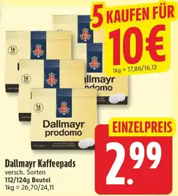 EDEKA Wucherpfennig Dallmayr Kaffeepads Angebot