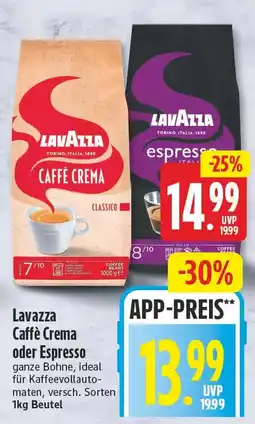 EDEKA Wucherpfennig Lavazza Caffè Crema oder Espresso Angebot