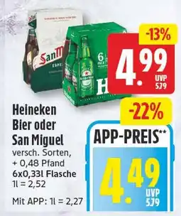 EDEKA Wucherpfennig Heineken Bier oder San Miguel Angebot