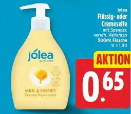 EDEKA Wucherpfennig jolea Milk & Honey Creamy liquid soap Angebot