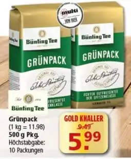 Multi Markt Bünting Tee Grünpack Angebot