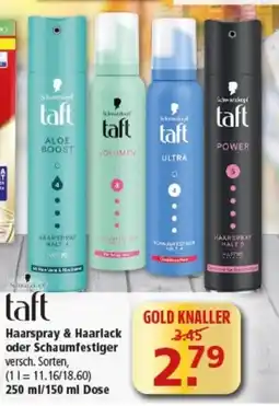 Multi Markt taft Haarspray & Haarlack oder Schaumfestiger Angebot
