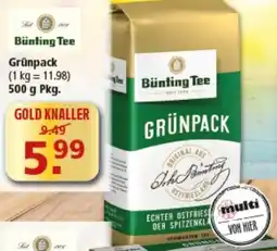Multi Markt Bünting Tee Grünpack Angebot