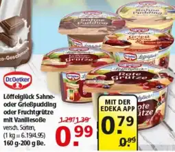 Multi Markt Dr.Oetker Löffelglück Sahne- oder Grießpudding oder Fruchtgrütze mit Vanillesoße Angebot