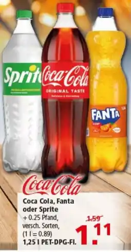 Multi Markt Coca Cola, Fanta oder Sprite Angebot