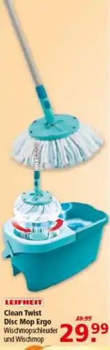 Multi Markt LEIFHEIT Clean Twist Disc Mop Ergo Wischmopschleuder und Wischmop Angebot