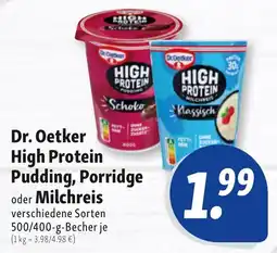 Nah & Frisch Dr. Oetker High Protein Pudding, Porridge oder Milchreis Angebot
