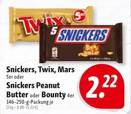 Nah & Frisch Snickers, Twix, Mars Angebot