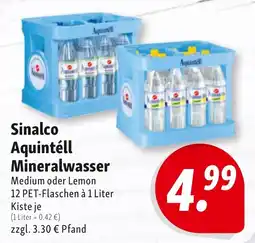 Nah & Frisch Sinalco Aquintéll Mineralwasser Angebot