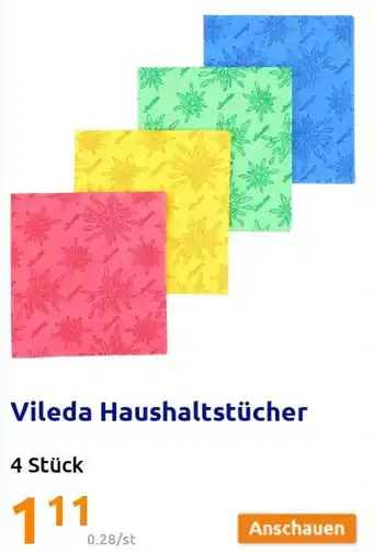 Action Vileda Haushaltstucher 4st Angebot