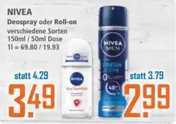 Klaas und Kock NIVEA Deospray oder Roll-on Angebot