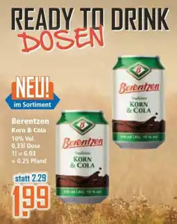Klaas und Kock Berentzen Korn & Cola Angebot