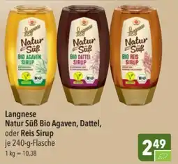 CITTI Markt Langnese Natur Süß Bio Agaven, Dattel, oder Reis Sirup Angebot