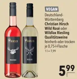 CITTI Markt Christian Hirsch Wild Rosé oder Wildlax Riesling Angebot