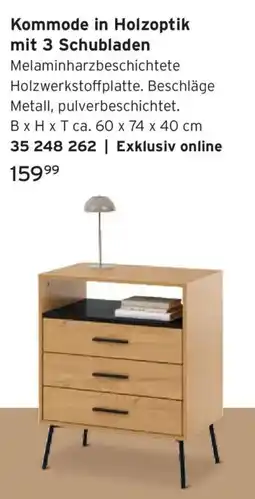 Tchibo Kommode in Holzoptik mit 3 Schubladen Angebot
