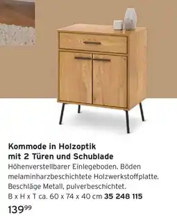 Tchibo Kommode in Holzoptik mit 2 Türen und Schublade Angebot