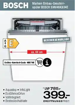 Ostermann Marken Einbau-Geschirrspüler BOSCH SMV46KX04E Angebot