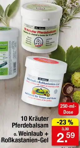 Zimmermann Dr. Seckers 10 Kräuter Pferdebalsam o. Weinlaub + Robkastanien-Gel Angebot