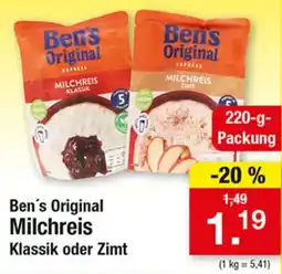 Zimmermann Ben's Original Milchreis Angebot
