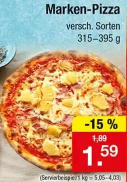 Zimmermann Marken-Pizza Angebot