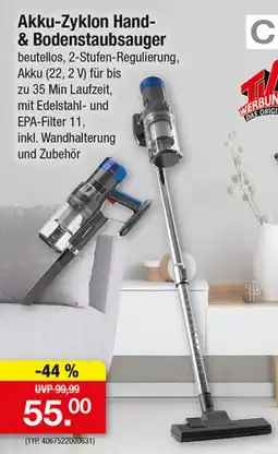 Zimmermann Akku-Zyklon Hand- & Bodenstaubsauger Angebot