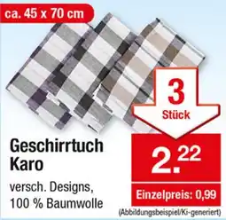Zimmermann Geschirrtuch Karo Angebot