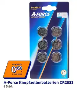 Action A-Force Knopfzellenbatterien CR2032 Angebot