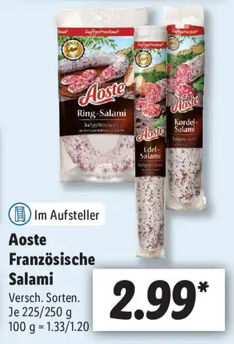 Lidl Aoste Französische Salami 225/250g Angebot