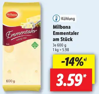 Lidl Milbona Emmentaler am Stück 600g Angebot