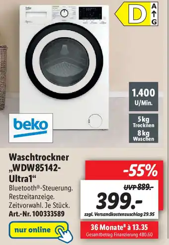 Lidl beko Waschtrockner WDW85142 Ultra1 Angebot