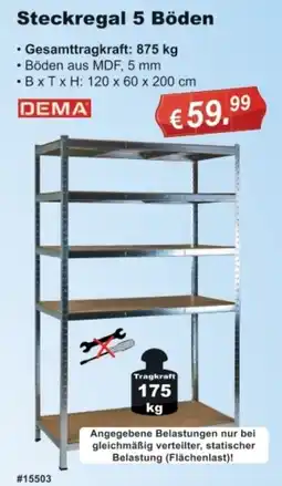 Stabilo Fachmarkt Steckregal 5 Böden DEMA Angebot