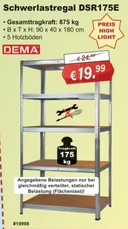 Stabilo Fachmarkt Schwerlastregal DSR175E DEMA Angebot