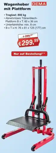 Stabilo Fachmarkt Wagenheber mit Plattform DEMA Angebot
