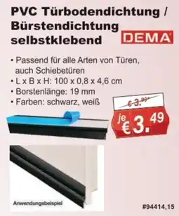 Stabilo Fachmarkt PVC Türbodendichtung / Bürstendichtung selbstklebend DEMA Angebot