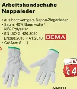 Stabilo Fachmarkt Arbeitshandschuhe Nappaleder DEMA Angebot