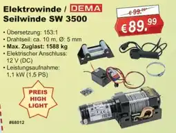 Stabilo Fachmarkt Elektrowinde / DEMA Seilwinde SW 3500 Angebot