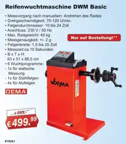 Stabilo Fachmarkt Reifenwuchtmaschine DWM Basic DEMA Angebot
