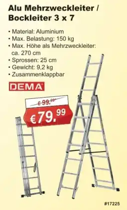 Stabilo Fachmarkt Alu Mehrzweckleiter / Bockleiter 3 x 7 Angebot