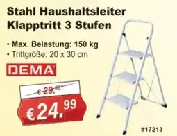 Stabilo Fachmarkt Stahl Haushaltsleiter Klapptritt 3 Stufen DEMA Angebot
