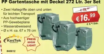 PP Gartentasche mit Deckel 272 Ltr. 3er Set