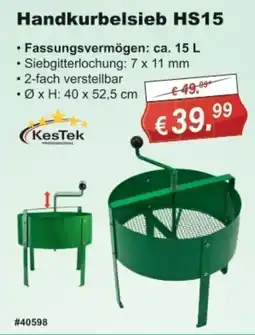 Stabilo Fachmarkt Handkurbelsieb HS15 KesTek Angebot
