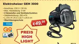 Stabilo Fachmarkt Elektroheizer GEH 3000 Güde Angebot