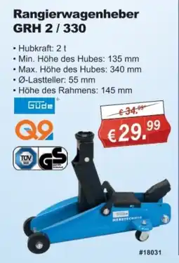 Stabilo Fachmarkt Rangierwagenheber GRH 2 / 330 Güde Angebot