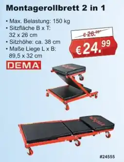 Stabilo Fachmarkt Montagerollbrett 2 in 1 DEMA Angebot