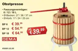 Stabilo Fachmarkt Obstpresse DEMA Angebot