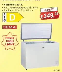 Stabilo Fachmarkt DEMA Tiefkühlschrank Angebot