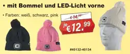 Stabilo Fachmarkt Beanie mit Bommel und LED-Licht vorne Angebot