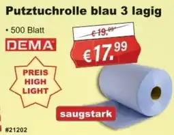 Stabilo Fachmarkt Putztuchrolle blau 3 lagig DEMA Angebot