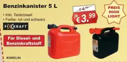Stabilo Fachmarkt Benzinkanister 5 L FIXKRAFT Angebot